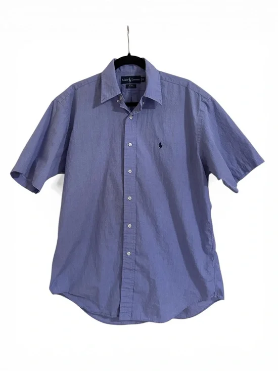 Polo Ralph Lauren Blake Men's M Blue Gingham Short Sleeve Button Down Shirt - Picture 1 of 9